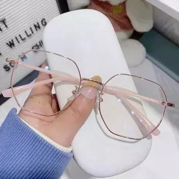 Сверхлегкая маленькая красная книжка с такой же модной многоугольной оправой для очков с большим лицом, женская литературная оправа для близорукости, простой артефакт.