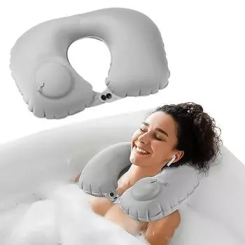 Сверхлегкая надувная дорожная кемпинговая подушка-пресс, надувная U-образная подушка для сна на открытом воздухе, складная портативная синий