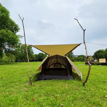 Сверхлегкая наружная одноместная палатка для кемпинга, водонепроницаемая палатка с авиационной алюминиевой опорой, переносная палатка со спальным мешком чёрный