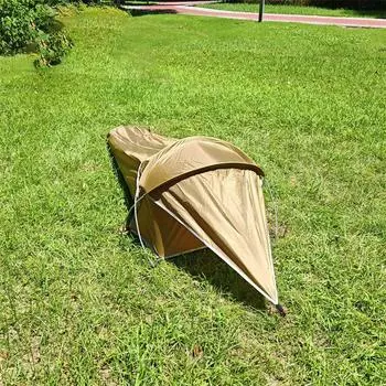 Сверхлегкая одноместная палатка Bivy Tent, водонепроницаемая палатка для 1 человека для кемпинга, пешего туризма, пешего туризма коричневый