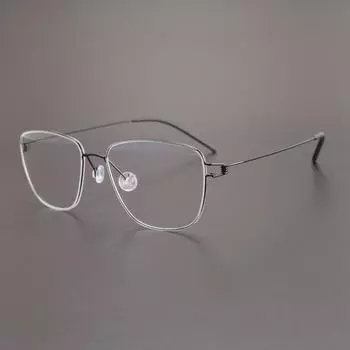 Сверхлегкая оправа для очков Linde Gustav с тонкой безвинтовой оправой — элегантная и повседневная, совместима с линзами для близорукости с защитой от синего света.