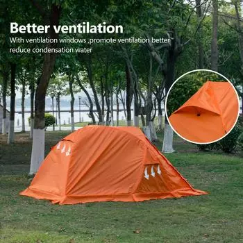 Сверхлегкая походная палатка на 2-3 человека – водонепроницаемая, портативная, двухслойный алюминиевый каркас, прочная ткань Оксфорд для кемпинга армия зеленый