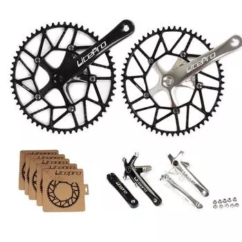 Сверхлегкая система шатунов Hollow 130BCD 50-58t, передняя звездочка, велосипедная, шатун 170 мм 50T чёрный