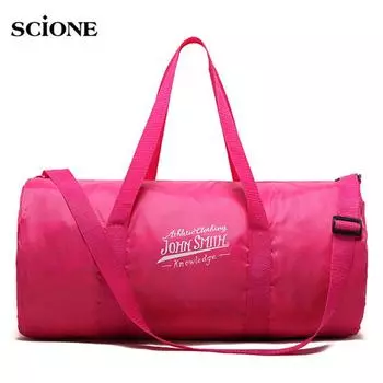 Сверхлегкая складная мужская и женская спортивная сумка для улицы, водонепроницаемая нейлоновая спортивная дорожная сумка для пешего туризма, йоги розовый