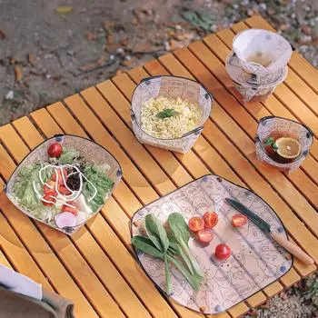 Сверхлегкая складная посуда для кемпинга на открытом воздухе, портативная миска, обеденная тарелка, фильтр для кофе, воронка, чашка для воды, набор пищевой посуды