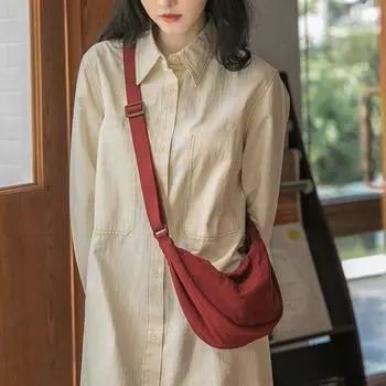 Сверхлегкая сумка Сумка для пельменей Студенческая сумка на плечо Универсальная сумка через плечо Портативная дорожная сумка one size красный