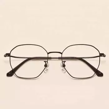 Сверхлегкая титановая оправа. Художественная оправа для очков в стиле ретро. Может быть оснащена полигональной оптической оправой для очков с защитой от синего света по рецепту.