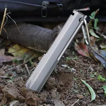 Сверхлегкая титановая зубчатая лопата Многофункциональная походная лопата Садовая ручная лопата Походная лопата серебряный