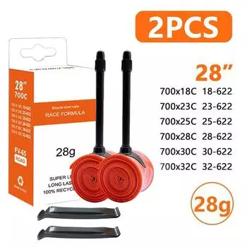 Сверхлегкая велосипедная камера 700 18 32C шоссейный горный велосипед покрышка TPU 700c 65 мм 2PCS оранжевый