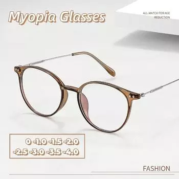 Сверхлегкие анти-синий свет близорукие очки винтажные очки в круглой оправе унисекс очки женские близорукие очки -1.5