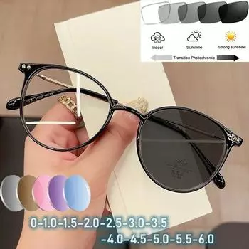 Сверхлегкие фотохромные очки для женщин и мужчин, унисекс, уличные солнцезащитные очки с УФ-оттенками, винтажные очки с блокировкой синего света 0