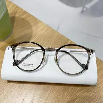 Сверхлегкие круглые очки в титановой оправе TR90 в литературном стиле ретро, простые очки для близорукости, очки в оправе