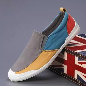 Сверхлегкие мягкие парусиновые туфли для мужчин, повседневные кроссовки в тон, летние, для отдыха, прогулок, на плоской подошве, сшитые вручную, мужские мокасины без застежек 38 черный белый