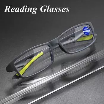 Сверхлегкие очки для чтения с защитой от синего света, мужские и женские TR90, спортивные очки для дальнозоркости, оптические линзы дальнего видения, диоптрии A + 4,0 0 чёрный