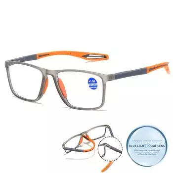 Сверхлегкие очки для чтения с защитой от синего луча Tr90, гибкие спортивные защитные компьютерные женские и мужские очки для пресбиопии, диоптрии + 1,0 до 4 1.5 красный