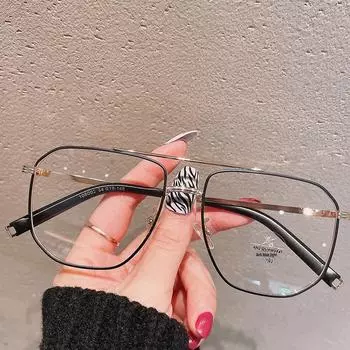 Сверхлегкие очки из чистого титана с двойной оправой для коррекции близорукости и астигматизма с линзами, защищающими от синего света