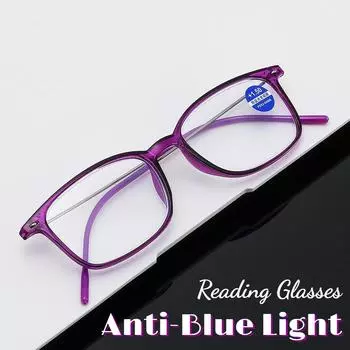 Сверхлегкие очки с защитой от синего света, квадратные очки для чтения для родителей, очки для дальнозоркости, женские и мужские очки для пресбиопии, диоптрии от +1,0 до +4,0 3.5