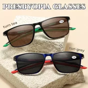 Сверхлегкие очки TR90 с полной оправой для пресбиопии, новые интеллектуальные фотохромные очки для чтения, очки для дальнего зрения с защитой от синего света 1