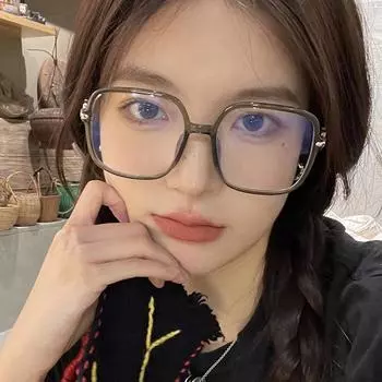 Сверхлегкие очки Tr90 в большой квадратной оправе, женские простые художественные очки, оправа для очков с близорукостью, очки, оправа для очков с защитой от синего света