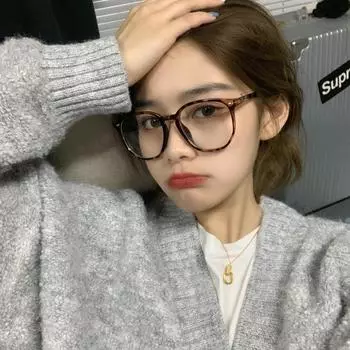 Сверхлегкие очки Xiaohongshu в квадратной оправе — унисекс, для близорукости и простые варианты, стильный корейский студенческий дизайн Plano Lenses