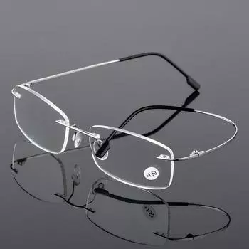 Сверхлегкие титановые очки для чтения без оправы TR90 с эффектом памяти, женские очки для дальнозоркости Strength 2.50