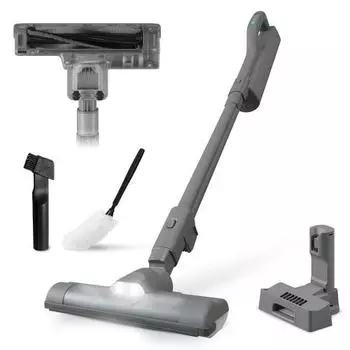 [Сверхлегкий 1,1 кг] Пылесос Iris Ohyama беспроводной, бумажный, с ручкой, легкая перезаряжаемая подставка для зарядки SBD-201P-H, серый