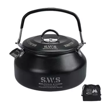 Сверхлегкий чайник из нержавеющей стали объемом 0,8 л с ручкой для путешествий (Серебряный)