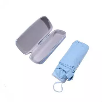 Сверхлегкий и компактный портативный капсульный зонт с защитой от ультрафиолета, мини-зонт с шестью костями, защита от солнца, ежедневный зонт для поездок на работу небесный синий