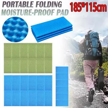 Сверхлегкий пенопластовый коврик для кемпинга, складной пляжный тент, спальный коврик, водонепроницаемый матрас синий