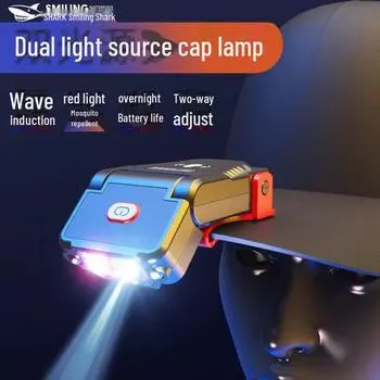 Сверхлегкий перезаряжаемый налобный фонарь с зажимом для крышки для ночной рыбалки