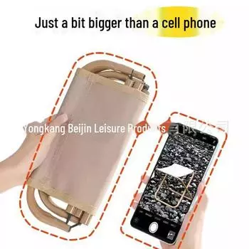 Сверхлегкий складной табурет для кемпинга и активного отдыха на природе Tube-Khaki чёрный