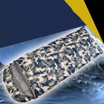 Сверхлегкий спальный мешок, зимний утолщенный теплый спальный мешок на молнии, двойной спальный мешок для кемпинга Digital colorful