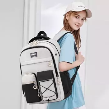 «Сверхлегкий, вместительный школьный ранец для школьников младшего возраста.: эргономичный дизайн способствует здоровью позвоночника у учащихся средних и старших классов Trumpet чёрный/белый