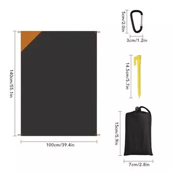 Сверхлегкий водонепроницаемый коврик для кемпинга с треугольным карманом, пляжный коврик без песка, одеяло для пикника