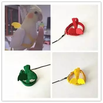 Сверхлегкий жилет для попугаев с цветными крыльями и ремнем-шлейкой длиной 2 м для уличных питомцев, поводок с защитой от потери, аксессуары для переноски птиц XS зелёный