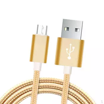 Сверхмощное зарядное устройство USB, кабель для передачи данных, длина 2 м для Android, золотой золотистый