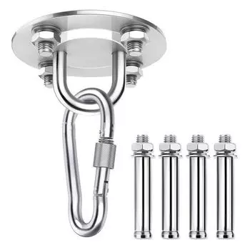 Сверхмощные качающиеся крючки из нержавеющей стали, гамак, настенное крепление, анкерные крючки с 4 винтами, воздушная йога, мешок с песком, качели, аксессуары для тренажерного зала Set 1