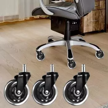 Сверхмощные колеса для офисного стула. Тихие ролики для стульев. Гладкая защита пола. Поворотные ролики из полиуретана для коворкинга. A