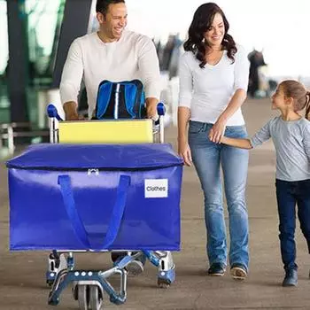 Сверхмощные сумки для переезда с усиленными ручками Водонепроницаемые Легко чистящиеся Экономия места Органайзер для хранения большой емкости синий