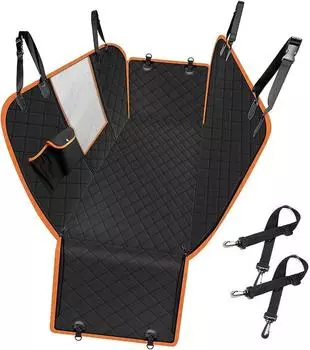 Сверхмощный чехол на заднее сиденье для собак, водонепроницаемый и устойчивый к царапинам, ткань Оксфорд 600D, чехол на заднее сиденье оранжевый