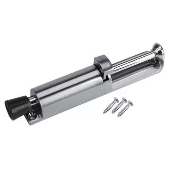 Сверхмощный цинковый сплав, мягкая резиновая ножка, подпружиненная, легко наступает на держатель дверного стопора, серебристый серебряный