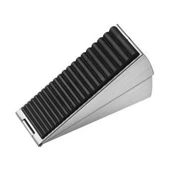 Сверхмощный дверной стопор Регулируемая по высоте клиновой дверной стопор Противоскользящее резиновое дно Прочный металлический дверной клин Бесшумный дверной стопор без ударов серебряный