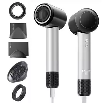 Сверхмощный фен PLUZZ Pro Dryer Professional, фен с большим потоком воздуха, стандартная быстрая сушка, высокая скорость вращения двигателя, 500 миллионов отрицательных ионов для