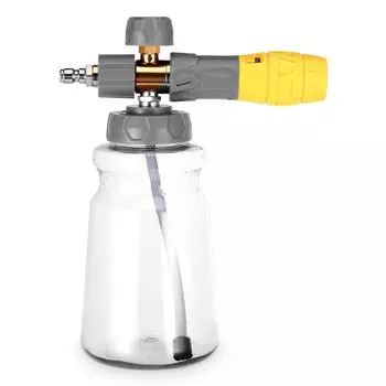 Сверхмощный пистолет-распылитель для пены для автомобиля, пенообразователь с широким горлом, регулируемый густой пенообразователь для мойки высокого давления, быстроразъемное соединение 1/4 дюйма жёлтый
