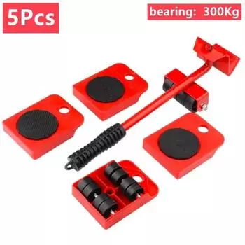 Сверхмощный подъемник для мебели, набор движущихся транспортных роликов для мебели, сверхмощный подъемник, инструмент для транспортировки, роликовое колесо для перемещения мебели красный