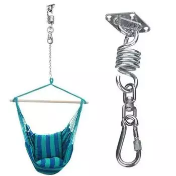 Сверхмощный пружинный крюк из нержавеющей стали с винтами, вешалка для гамака, подвесной комплект