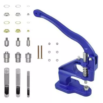 Сверхмощный ручной пресс для люверсов, ручной пресс для люверсов, алюминиевый сплав, ручной дырокол для люверсов, брезента, кожи, холста темно-синий