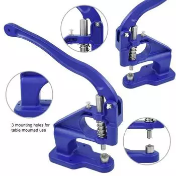 Сверхмощный ручной пресс для люверсов, ручной пресс для люверсов, алюминиевый сплав, ручной дырокол для люверсов, брезента, кожи, холста темно-синий