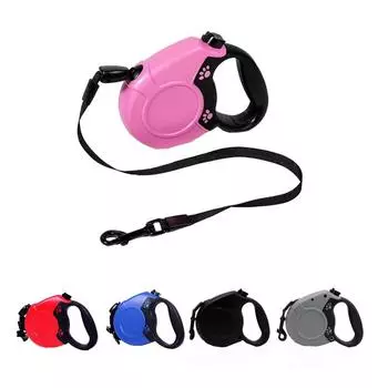 Сверхмощный выдвижной поводок для собак с противоскользящей ручкой, 8 м ошейник для выгула собак, тяговый канат 8 м для маленьких собак, средних собак, больших собак красный