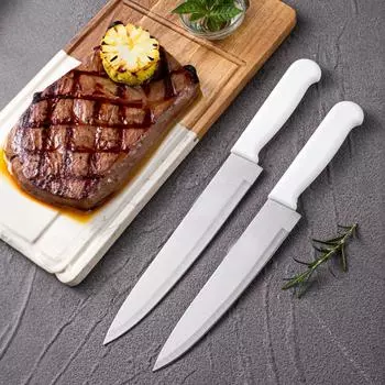 Сверхострые кухонные ножи, ножи для очистки овощей с прямым лезвием, нож для фруктов и овощей с белой ручкой из полипропиленового пластика